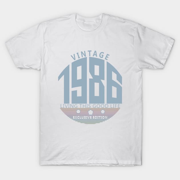 34th Birthday T-Shirt - Vintage 1986 T-Shirt by Reshartinc